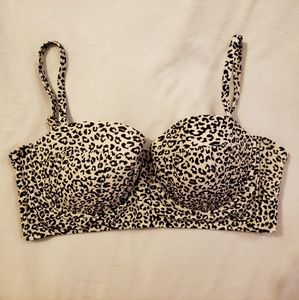 Leopard Print Bikini Top